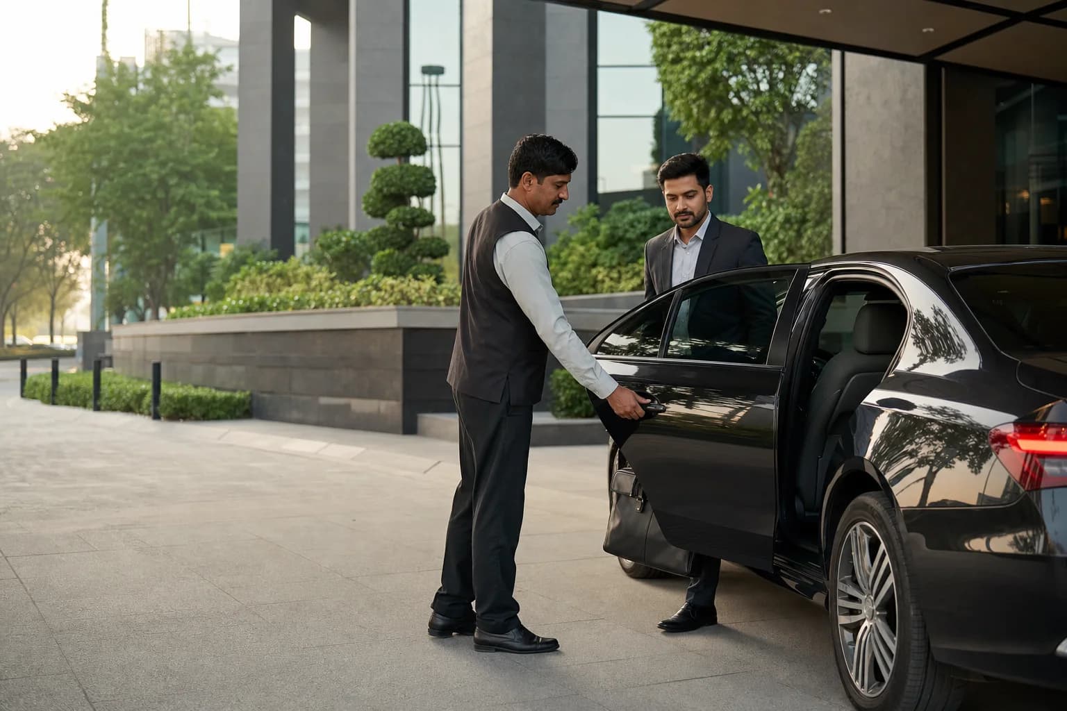 Professional chauffeur service with a rental car in Islamabad