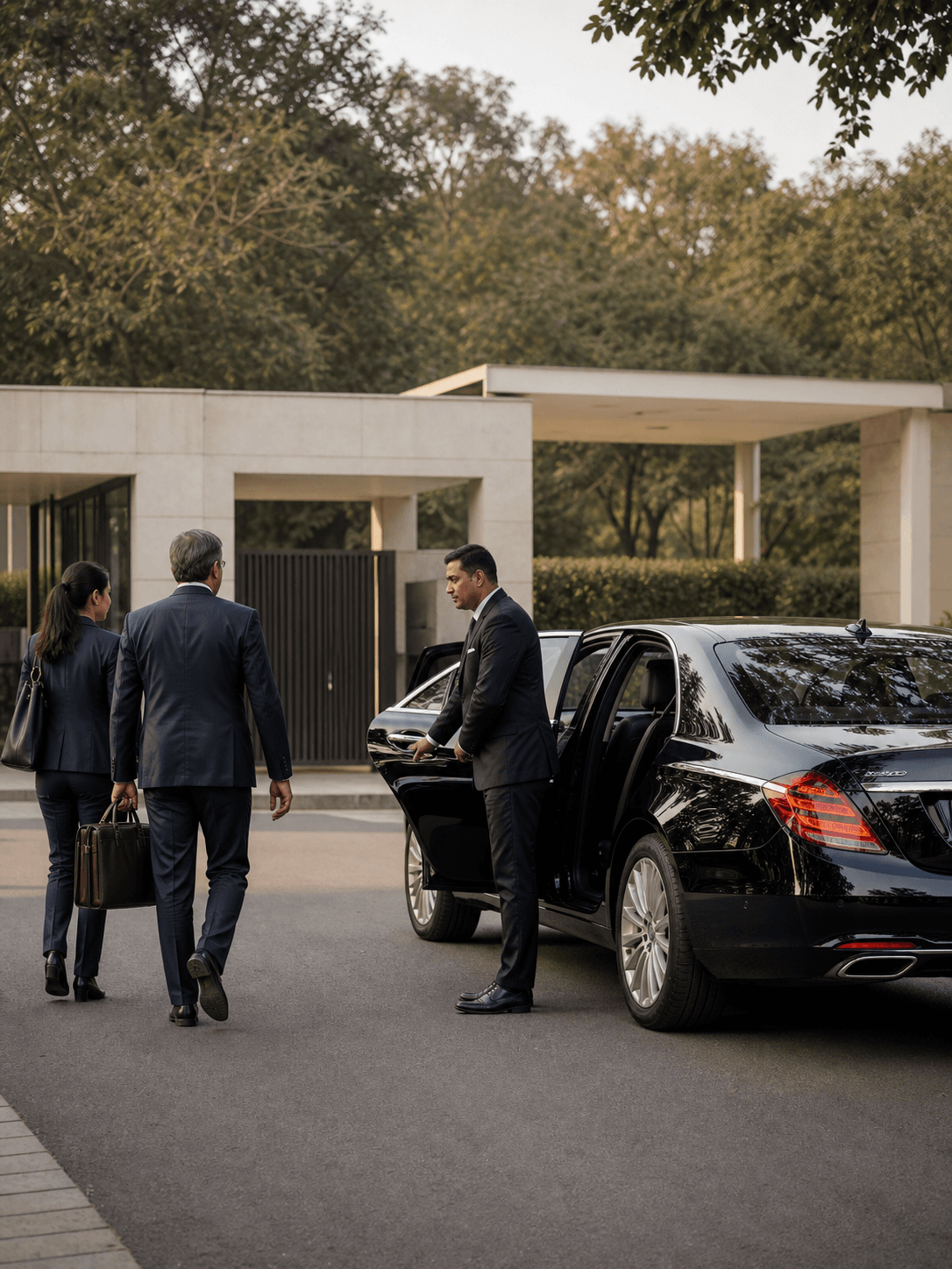 Executive account vehicle waiting outside an institutional office in Islamabad