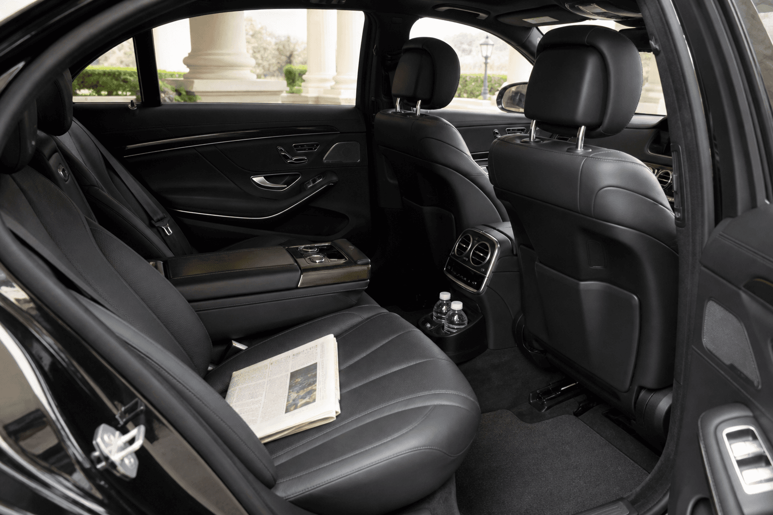 Immaculate leather rear cabin prepared for executive travel in Islamabad