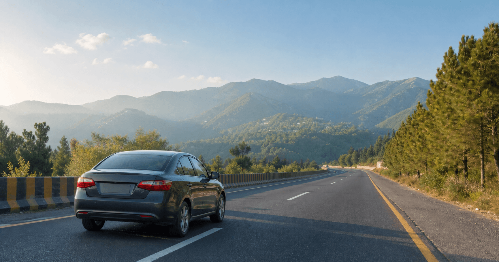 Islamabad to Abbottabad Taxi Fare & Private Car Guide illustrated with a private transport and travel scene in Pakistan