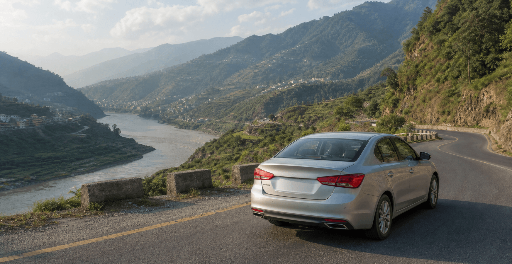 Islamabad to Muzaffarabad Taxi Fare & Travel Guide illustrated with a private transport and travel scene in Pakistan